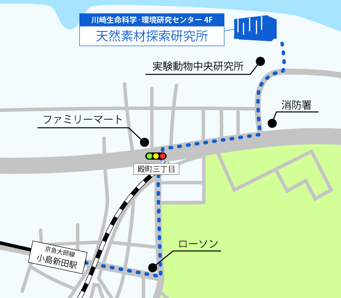 天然素材探索研究所の地図